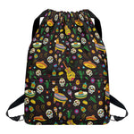 Cartoon Cinco de Mayo Pattern Print Drawstring Backpack