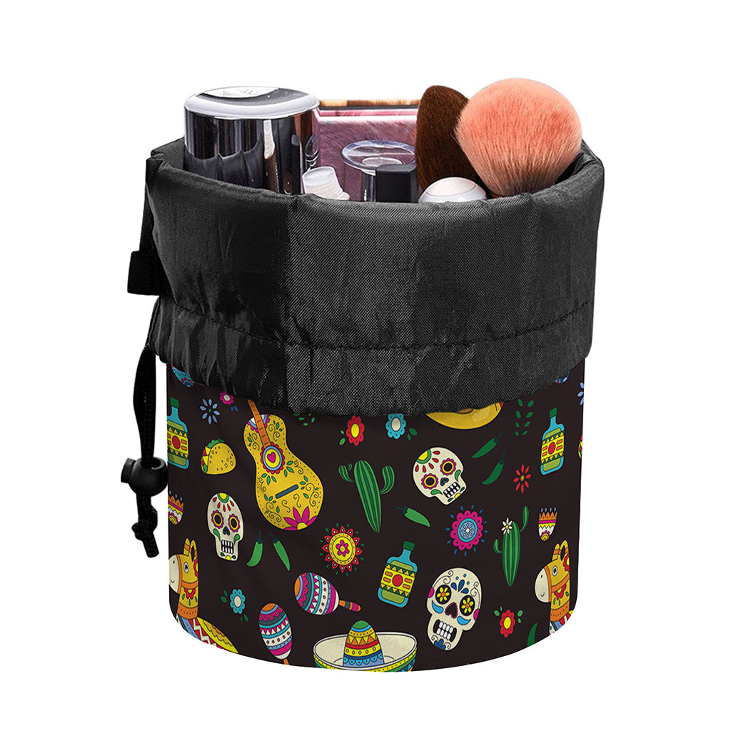 Cartoon Cinco de Mayo Pattern Print Drawstring Makeup Bag