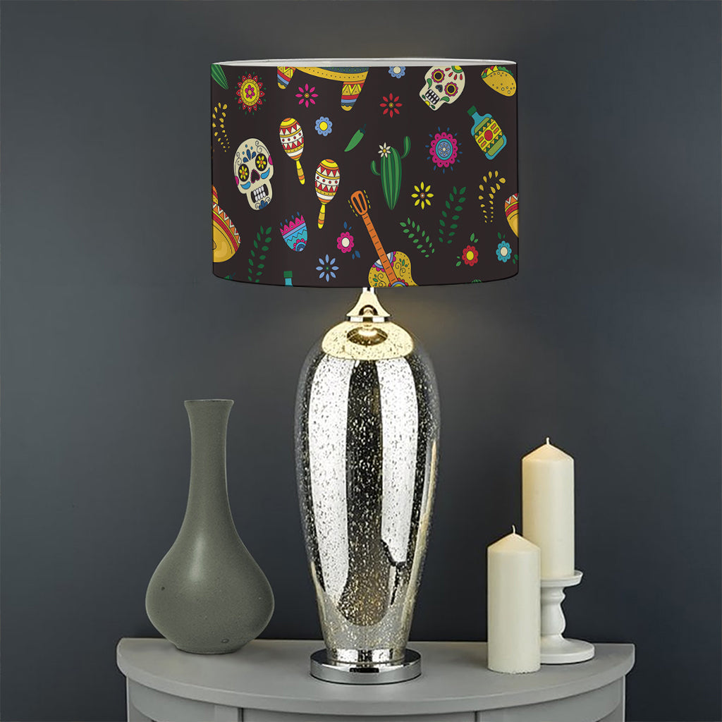 Cartoon Cinco de Mayo Pattern Print Drum Lamp Shade