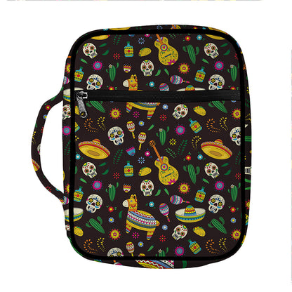 Cartoon Cinco de Mayo Pattern Print Front Pocket Bible Bag