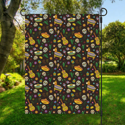 Cartoon Cinco de Mayo Pattern Print Garden Flag