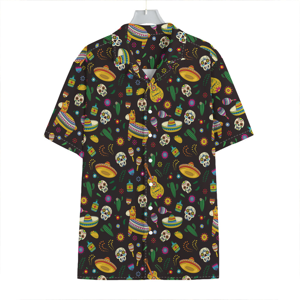 Cartoon Cinco de Mayo Pattern Print Hawaiian Shirt