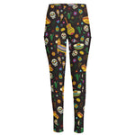 Cartoon Cinco de Mayo Pattern Print High-Waisted Pocket Leggings