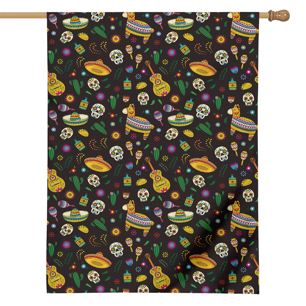 Cartoon Cinco de Mayo Pattern Print House Flag