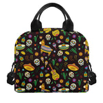Cartoon Cinco de Mayo Pattern Print Insulated Lunch Bag