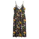 Cartoon Cinco de Mayo Pattern Print Jersey Midi Cami Dress