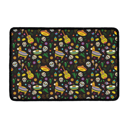 Cartoon Cinco de Mayo Pattern Print Kitchen Mat