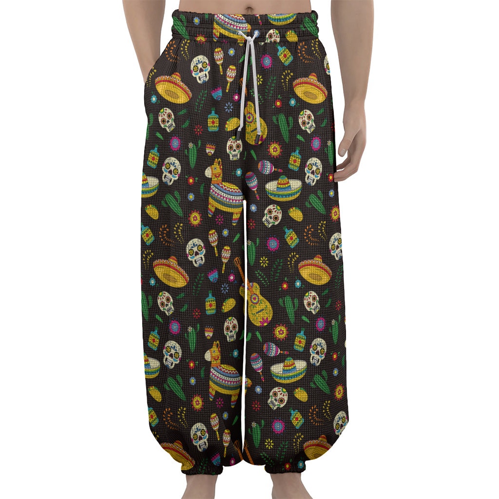 Cartoon Cinco de Mayo Pattern Print Lantern Pants