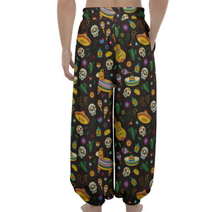 Cartoon Cinco de Mayo Pattern Print Lantern Pants