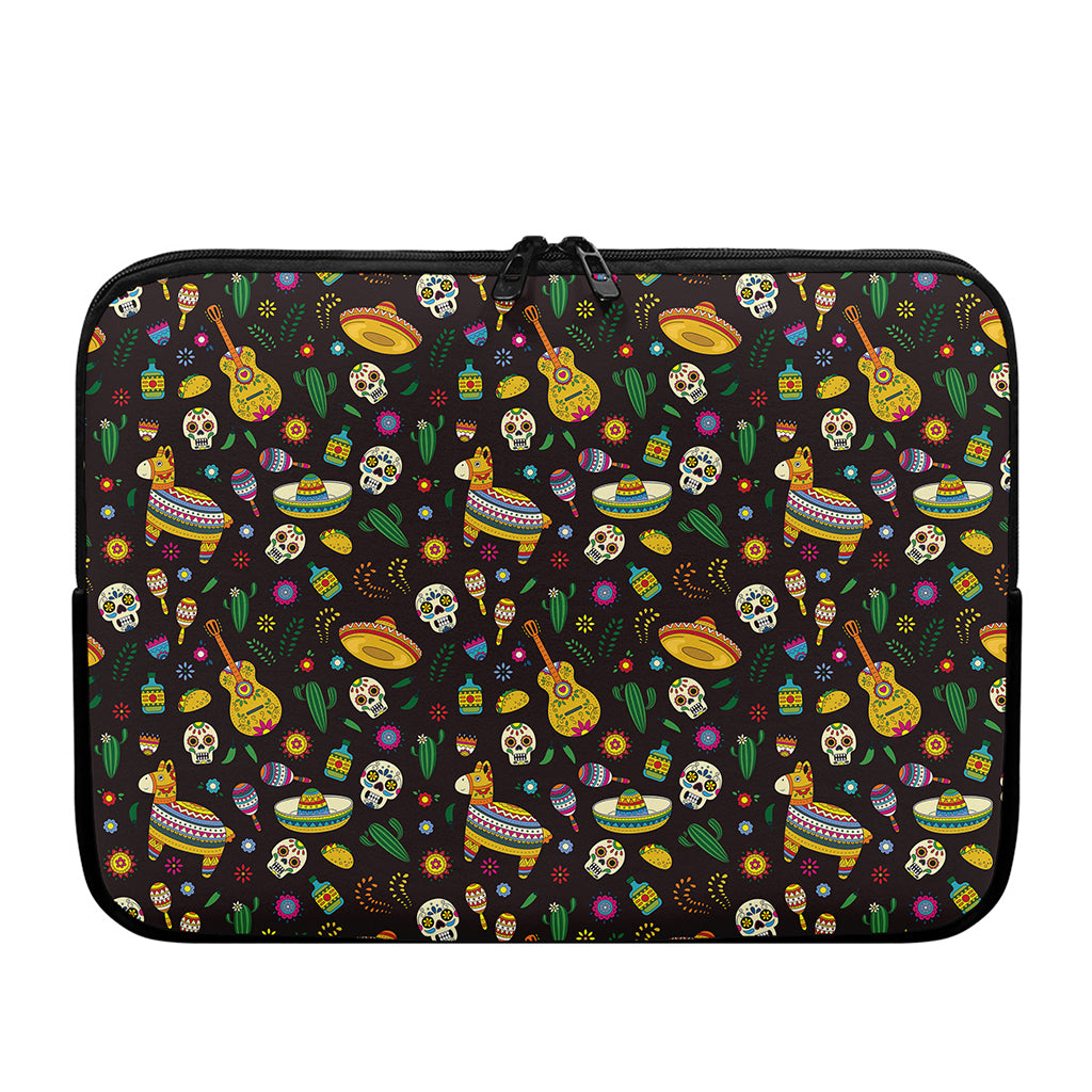 Cartoon Cinco de Mayo Pattern Print Laptop Sleeve