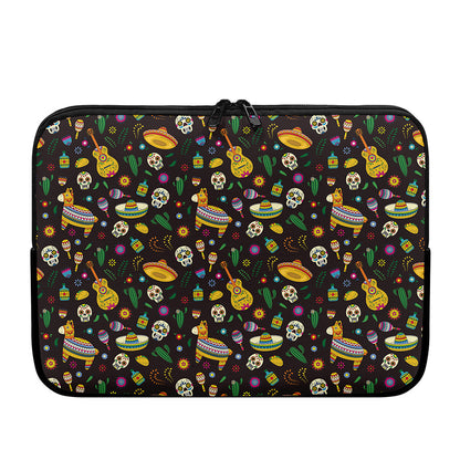 Cartoon Cinco de Mayo Pattern Print Laptop Sleeve