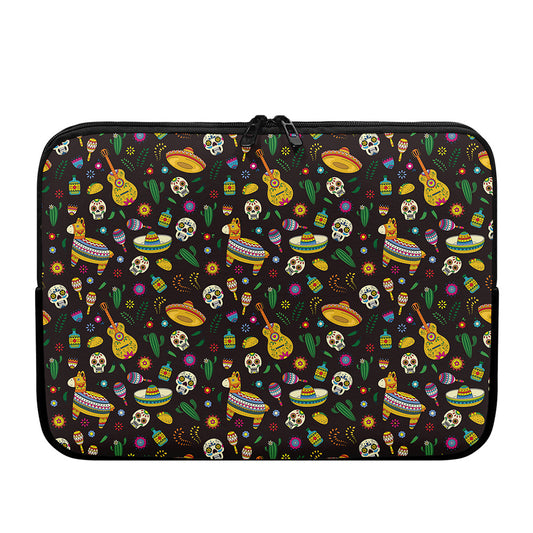 Cartoon Cinco de Mayo Pattern Print Laptop Sleeve