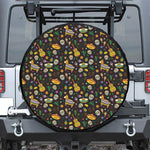 Cartoon Cinco de Mayo Pattern Print Leather Spare Tire Cover