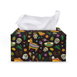Cartoon Cinco de Mayo Pattern Print Leather Tissue Box Cover