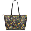 Cartoon Cinco de Mayo Pattern Print Leather Tote Bag