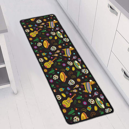 Cartoon Cinco de Mayo Pattern Print Long Kitchen Mat
