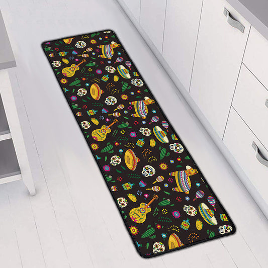 Cartoon Cinco de Mayo Pattern Print Long Kitchen Mat