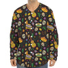 Cartoon Cinco de Mayo Pattern Print Long Sleeve Baseball Jersey