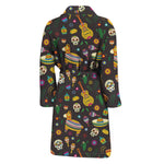 Cartoon Cinco de Mayo Pattern Print Men's Bathrobe