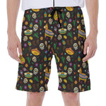 Cartoon Cinco de Mayo Pattern Print Men's Beach Shorts