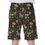 Cartoon Cinco de Mayo Pattern Print Men's Beach Shorts