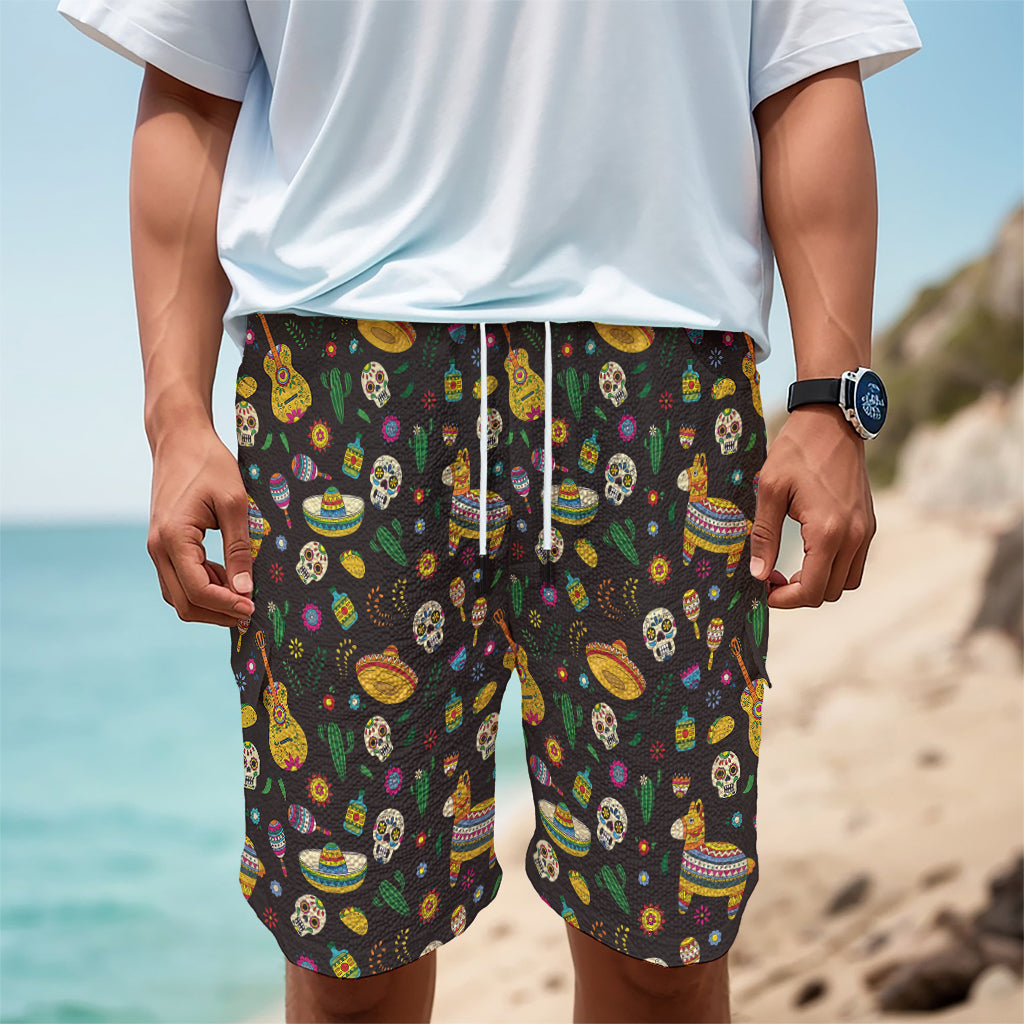 Cartoon Cinco de Mayo Pattern Print Men's Cargo Shorts