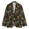 Cartoon Cinco de Mayo Pattern Print Men's Cotton Blazer