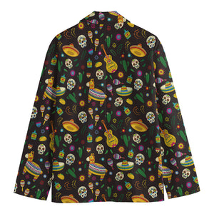 Cartoon Cinco de Mayo Pattern Print Men's Cotton Blazer