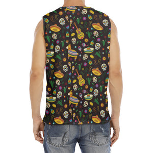 Cartoon Cinco de Mayo Pattern Print Men's Fitness Tank Top