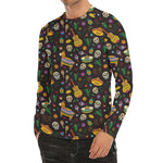Cartoon Cinco de Mayo Pattern Print Men's Long Sleeve Rash Guard