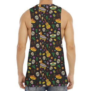 Cartoon Cinco de Mayo Pattern Print Men's Muscle Tank Top