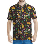 Cartoon Cinco de Mayo Pattern Print Men's Polo Shirt