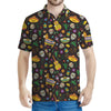 Cartoon Cinco de Mayo Pattern Print Men's Polo Shirt