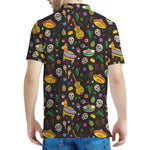 Cartoon Cinco de Mayo Pattern Print Men's Polo Shirt