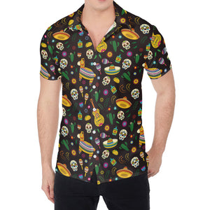 Cartoon Cinco de Mayo Pattern Print Men's Shirt