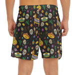 Cartoon Cinco de Mayo Pattern Print Men's Split Running Shorts