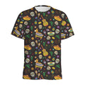 Cartoon Cinco de Mayo Pattern Print Men's Athletic T-Shirt