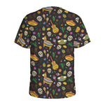 Cartoon Cinco de Mayo Pattern Print Men's Sports T-Shirt