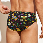 Cartoon Cinco de Mayo Pattern Print Men's Swim Briefs