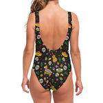 Cartoon Cinco de Mayo Pattern Print One Piece Swimsuit