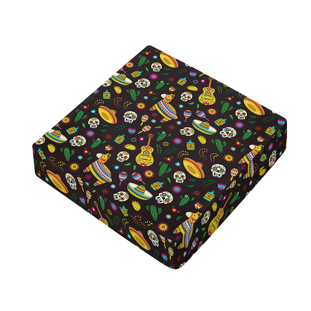 Cartoon Cinco de Mayo Pattern Print Outdoor Seat Cushion Cover