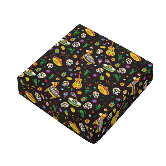 Cartoon Cinco de Mayo Pattern Print Outdoor Seat Cushion Cover