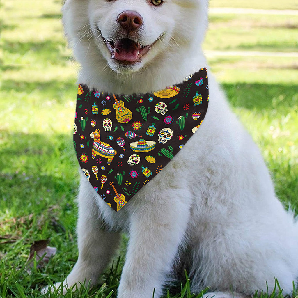 Cartoon Cinco de Mayo Pattern Print Over The Collar Dog Bandana