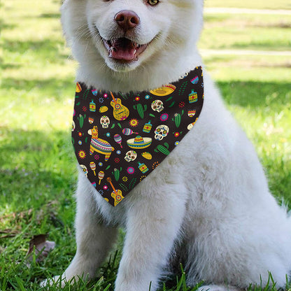 Cartoon Cinco de Mayo Pattern Print Over The Collar Dog Bandana