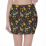 Cartoon Cinco de Mayo Pattern Print Pencil Mini Skirt