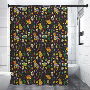 Cartoon Cinco de Mayo Pattern Print Premium Shower Curtain