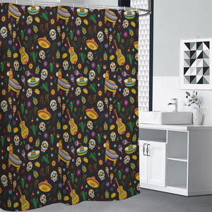 Cartoon Cinco de Mayo Pattern Print Premium Shower Curtain