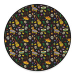Cartoon Cinco de Mayo Pattern Print Round Floor Mat