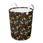 Cartoon Cinco de Mayo Pattern Print Round Laundry Basket