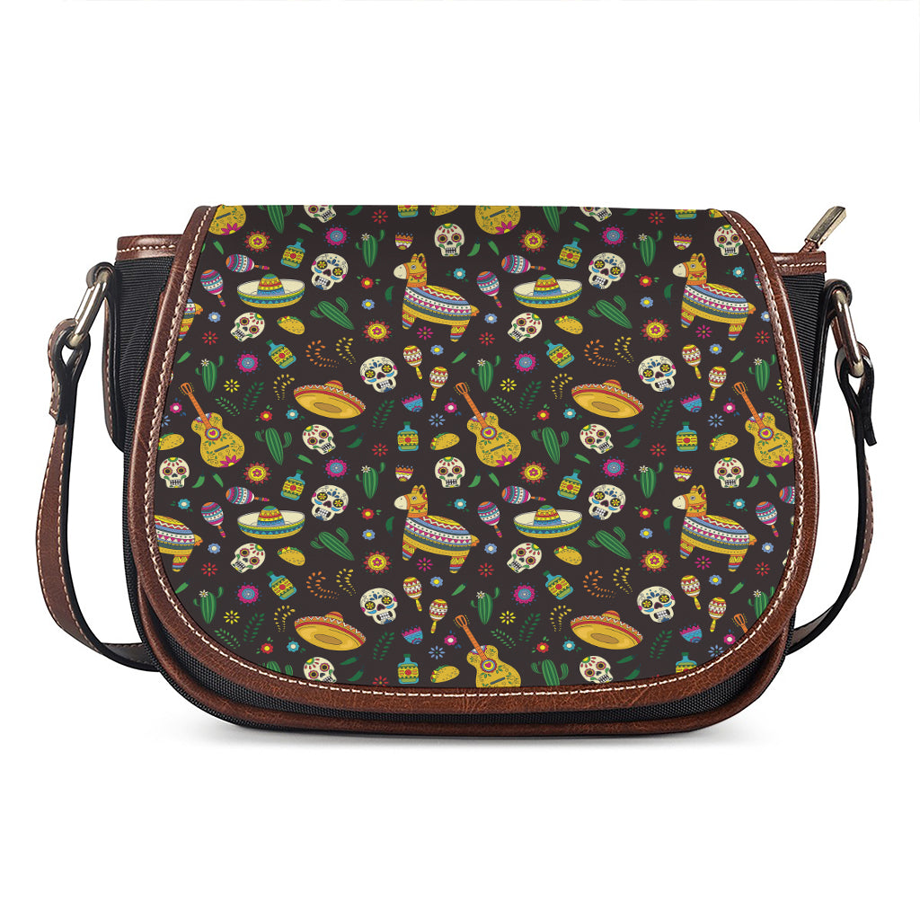 Cartoon Cinco de Mayo Pattern Print Saddle Bag